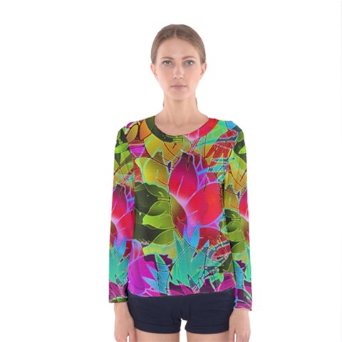 Floral Abstract 1 Women s Long Sleeve T-shirts by MedusArt