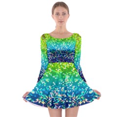 Glitter 4 Long Sleeve Skater Dress by MedusArt