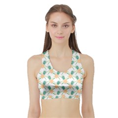 Pineapple Pattern 04 Women s Sports Bra With Border by Famous
