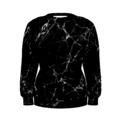 Black Marble Stone Pattern Women s Sweatshirts by Dushan