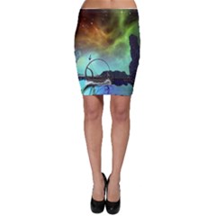 Fantasy Landscape With Lamp Boat And Awesome Sky Bodycon Skirts by FantasyWorld7