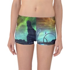 Fantasy Landscape With Lamp Boat And Awesome Sky Boyleg Bikini Bottoms by FantasyWorld7