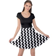 Black And White Chevron Cap Sleeve Dresses by ElenaIndolfiStyle