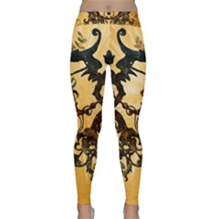 Clef With Awesome Figurative And Floral Elements Yoga Leggings by FantasyWorld7