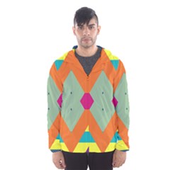 Colorful Rhombus And Stripes Mesh Lined Wind Breaker (men) by LalyLauraFLM