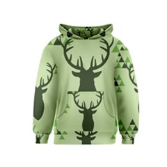 Modern Geometric Black And Green Christmas Deer Kid s Pullover Hoodies