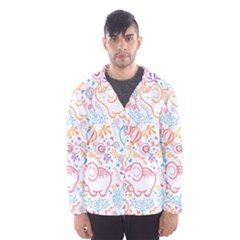 Cute Pastel Tones Elephant Pattern Hooded Wind Breaker (men) by Dushan