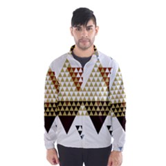 Colorful Modern Geometric Triangles Pattern Wind Breaker (men) by Dushan