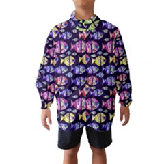 Colorful Fishes Pattern Design Wind Breaker (kids) by dflcprintsclothing