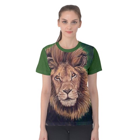 Lion Women s Cotton Tee by ArtByThree