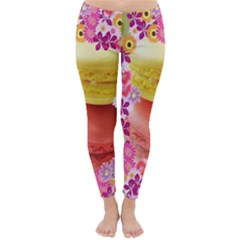 Macaroons And Floral Delights Winter Leggings by LovelyDesigns4U