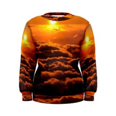 Sunset Over Clouds Women s Sweatshirts by trendistuff