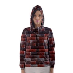 Red And Black Brick Wall Hooded Wind Breaker (women) by trendistuff