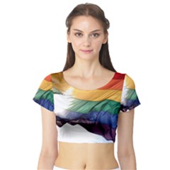 Pride Flag Short Sleeve Crop Top by trendistuff