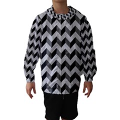 Modern Retro Chevron Patchwork Pattern  Hooded Wind Breaker (kids) by GardenOfOphir