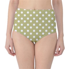 Lime Green Polka Dots High-waist Bikini Bottoms by creativemom