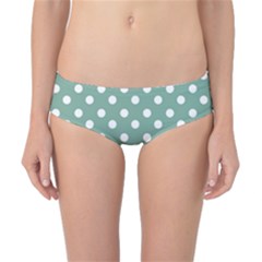 Mint Green Polka Dots Classic Bikini Bottoms by GardenOfOphir