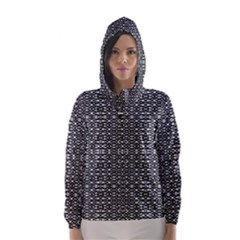 Black And White Geometric Tribal Pattern Hooded Wind Breaker (women) by dflcprintsclothing