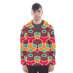 Distorted Shapes In Retro Colors Mesh Lined Wind Breaker (men) by LalyLauraFLM