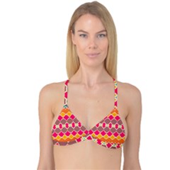 Symmetric Shapes In Retro Colors Reversible Tri Bikini Top by LalyLauraFLM
