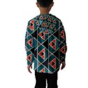 Triangles in retro colors pattern Hooded Wind Breaker (Kids) View2