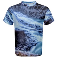 Gullfoss Waterfalls 1 Men s Cotton Tees by trendistuff