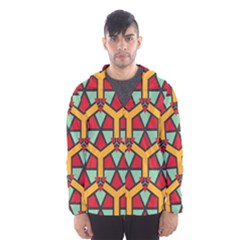 Honeycombs Triangles And Other Shapes Pattern Mesh Lined Wind Breaker (men) by LalyLauraFLM