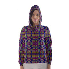 Ethnic Modern Geometric Patterned Hooded Wind Breaker (women) by dflcprintsclothing