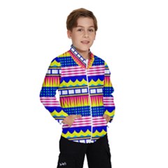 Rectangles Waves And Circles Wind Breaker (kids) by LalyLauraFLM