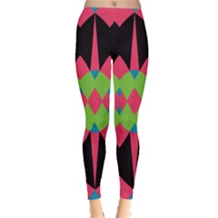 Rhombus And Other Shapes Pattern Leggings by LalyLauraFLM