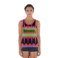 Rhombus And Other Shapes Pattern Women s Sport Tank Top by LalyLauraFLM