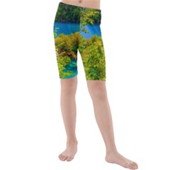 Plitvice, Croatia Kid s Mid Length Swim Shorts by trendistuff