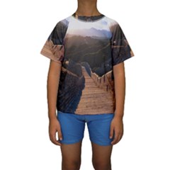 Great Wall Of China 2 Kid s Short Sleeve Swimwear by trendistuff