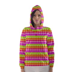 Scallop Pattern Repeat In ‘la’ Bright Colors Hooded Wind Breaker (women) by PaperandFrill