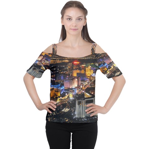 Las Vegas 1 Women s Cutout Shoulder Tee by trendistuff