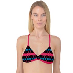 Rhombus And Stripes Pattern Reversible Tri Bikini Top by LalyLauraFLM