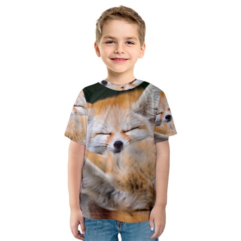 Baby Fox Sleeping Kid s Sport Mesh Tees by trendistuff