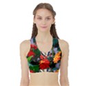 BUTTERFLY FLOWERS 1 Women s Sports Bra with Border View1