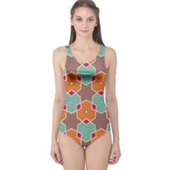 Stars And Honeycombs Pattern Women s One Piece Swimsuit by LalyLauraFLM