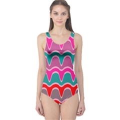 Waves Pattern Women s One Piece Swimsuit by LalyLauraFLM