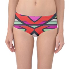 Shapes In Retro Colors Mid-waist Bikini Bottoms by LalyLauraFLM