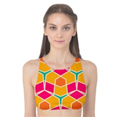 Shapes In Retro Colors Pattern Tank Bikini Top by LalyLauraFLM