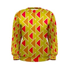 Red Brown Triangles Pattern  Women s Sweatshirt by LalyLauraFLM