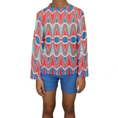 Rhombus And Ovals Chains  Kid s Long Sleeve Swimwear by LalyLauraFLM