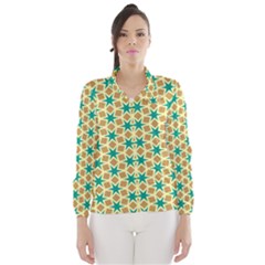 Stars And Squares Pattern Wind Breaker (women) by LalyLauraFLM