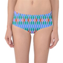 Pastel Rhombus Patternmid-waist Bikini Bottoms by LalyLauraFLM
