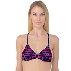 Stripes And Other Shapes Pattern Reversible Tri Bikini Top by LalyLauraFLM
