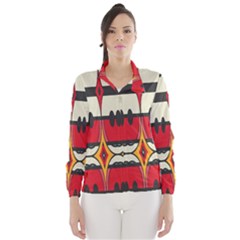 Rhombus Ovals And Stripes Wind Breaker (women) by LalyLauraFLM