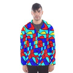 Colorful Bent Shapes Mesh Lined Wind Breaker (men) by LalyLauraFLM