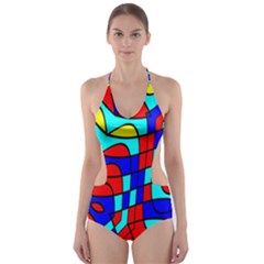 Colorful Bent Shapes Cut-out One Piece Swimsuit by LalyLauraFLM